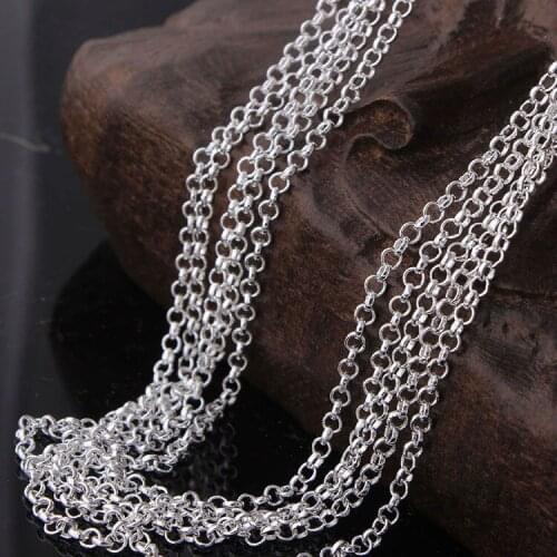 Jewellery Silver Color 0 style chain wholesale chain for women have size 16 18 20 22 24 26 28 30 inch 10pcs packing jewellery