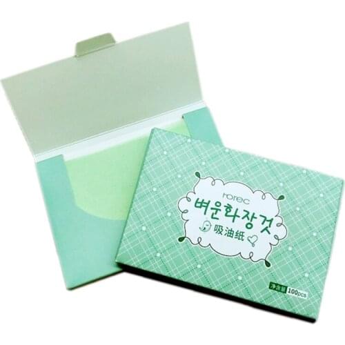 100sheets/pack Green Tea Facial Oil Blotting Sheets Paper Cleansing Face Oil Control Absorbent Paper Beauty makeup tools