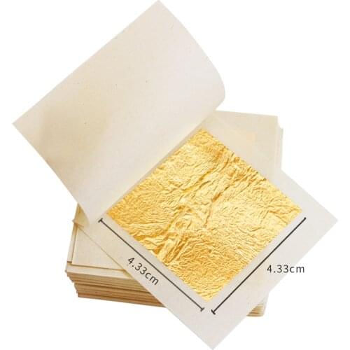 24K 99% Gold Leaf Real Gold Foil 10pcs 4.33x4.33cm for Art Craft Edible Cake Decoration Edible Gold Leaf Gilding Paper