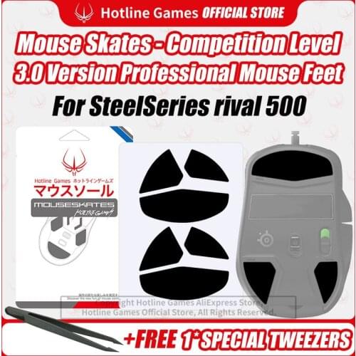 Hotline Games 3.0 Competition Level Mouse Skates Mouse Feet Pad Replacement Feet for SteelSeries Rival500 0.28mm/0.6mm Thickness