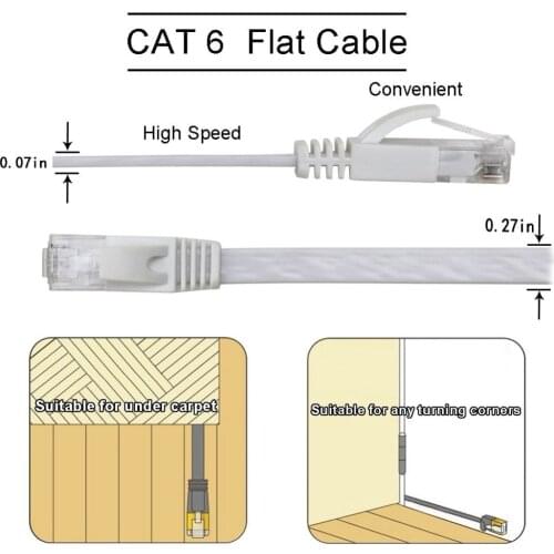6 PACKE Ethernet Cable RJ45 lan cable Cat6 Flat 1000Mbps CAT 6 Network cable cavo Ethernet for Computer Router Laptop ps4 PC