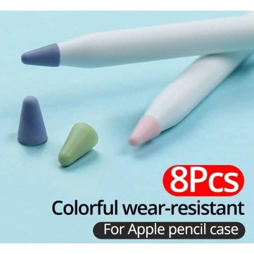8pcs Silicone Replacement Tip Case Nib Protective Cover Skin for Apple Pencil 1st 2nd Touchscreen Stylus Pen Case