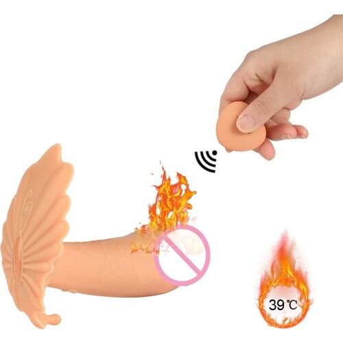 Wireless Remote Invisible Wearable Stimulation Real Glans Large Penis Dildo Vibrator Heating G Spot Massager Sex Toys for Women