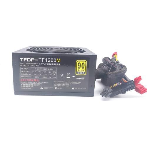 1200w PC Power Supply 24pin 12V 110V 220V ATX PSU Half Modular Computer Accessories Desk Active PFC 140mm Fan Dual CPU Gaming