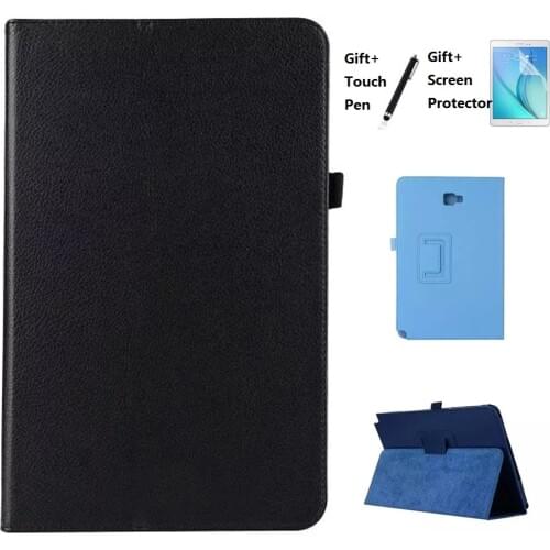 Tablet Case For Samsung Galaxy Tab A 6 A6 10.1 P580 P585 S-Pen version Tablet PU Leather Slim 2 Folding Litchi Style Cases