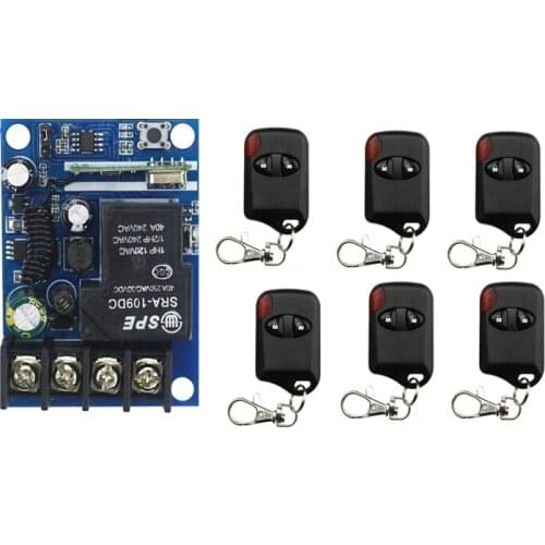 DC12V 24V 36V 48V 1CH RF Wireless Remote Control Switch System 1 receiver & 6 transmitter smart home