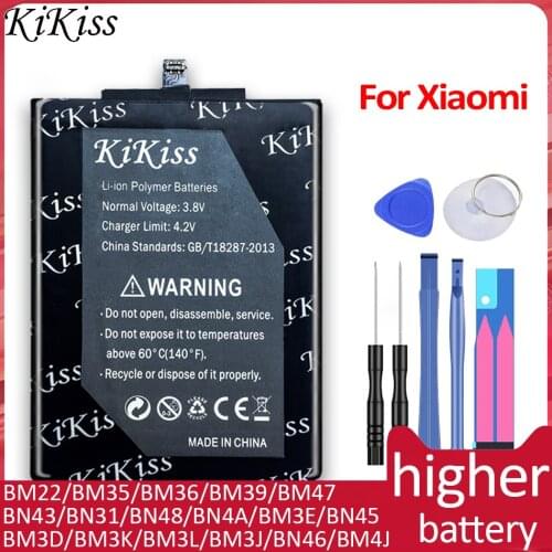 For Xiaomi Redmi Original kikiss Phone Battery Xiaomi8 Mi8 Mi 8 Mi6 Mi5 Mi 5S Mi9 Mi8Lite Redmi7 note8 Pro Mi5X Mi4C MIX 3 BM3E