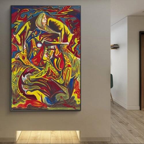 Jackson Pollock Abstract Woman Canvas Paintings On the Wall Art Posters And Prints Modern Colorful Art Pictures Home Wall Decor