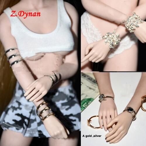 1/6 Scale Action Figures Accessories Mini Bracelet Anklet Golden Silver Bracer Wristband Foot Ring Model