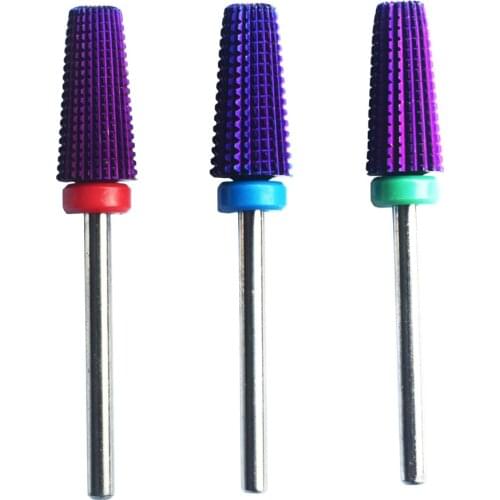 1Pc Purple Tungsten Carbide Nail Drill Bit 5 In 1 Tapered Drills Milling for Manicure Remove Gel Acylics Nails Accessories Tools