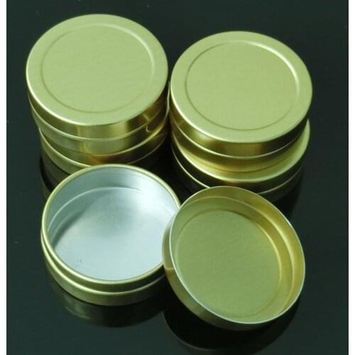 5ps 20g Aluminum Cosmetic Jars Powder & Pill Travel Portable Jar Cream Empty Refillable Container For Cosmetics Golden Silver