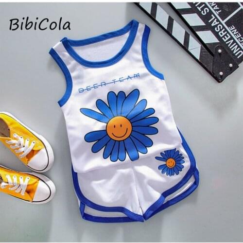 Summer Boys' Sports vest suit Daisy vest comfortable and breathable suit