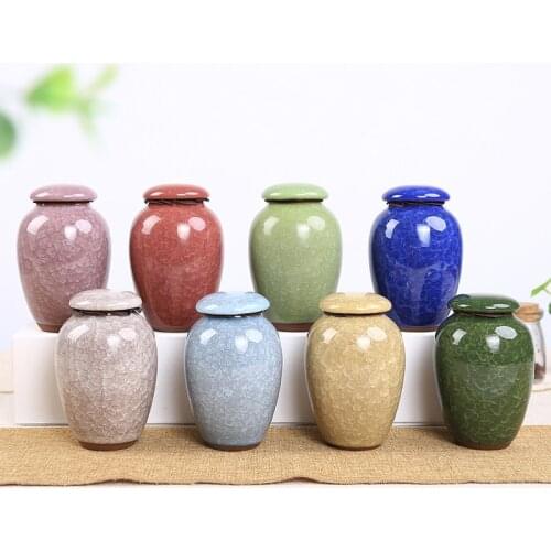 Small Pet Urn Bird Dog Pet Urns Cremation Pet Caskets Funeral Vase Cat Cremation Ash For Human Ashes Made Ceramics Hand Painted