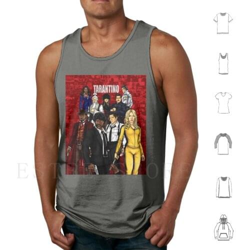 Tarantino Tank Tops Vest Sleeveless Quentin Tarantino Pulp Fiction Django 8 Kill Bill Film Brad Pitt Death Proof Mr