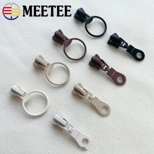 Meetee 10pc 5# Resin Zipper Head Slider Pulls DIY Garment Suitcase Clothes Zip Repair Kit Sewing Accessories for Resin Zip AP566