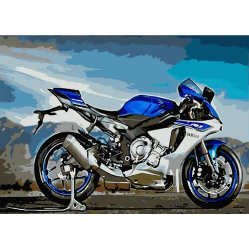 Motorcycle Painting By Numbers For Adults DIY Kits HandPainted On Canvas With Framed Oil Picture Drawing Coloring By Number