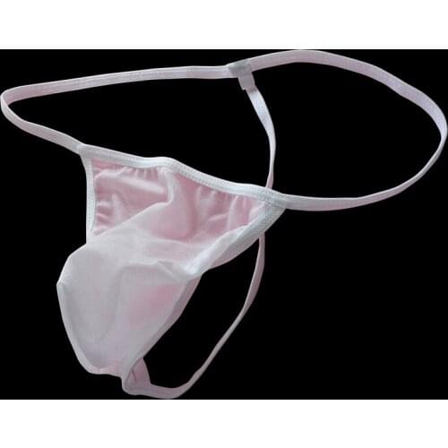 Gay Men Underwear Transparent Shining Light Yarn Thong Men Transparent Sissy G-string Underwear Male Breathable Penis Jockstrap