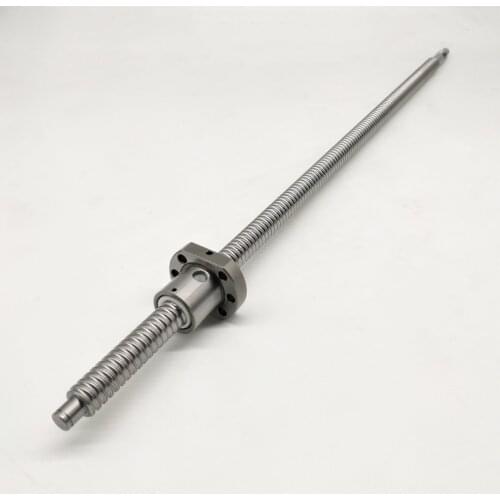 SFU1604 750mm Ball Screw Set : 1 pc ball screw RM1604 750mm+1pc SFU1604 ball nut cnc part standard end machined for BK/BF12