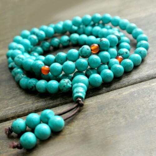 Natural Howlite 6mm 108 Beads Prayer Mala Bracelets Buddhist Jewelry For Man and Women