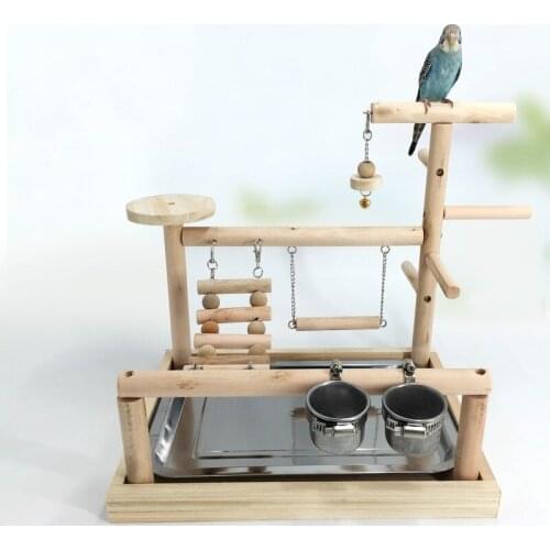 Bird supplies solid wooden parrot stand game field interactive training frame bird shelf standing stick ZP7021022