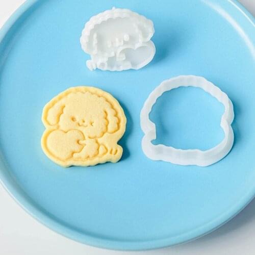 Cute Mini Cartoon Dog Biscuit Cookie Cutters Cookie Stamp Mold Fondant Cake Mold Sugarcraft Cake Decorating Tools Baking Mould