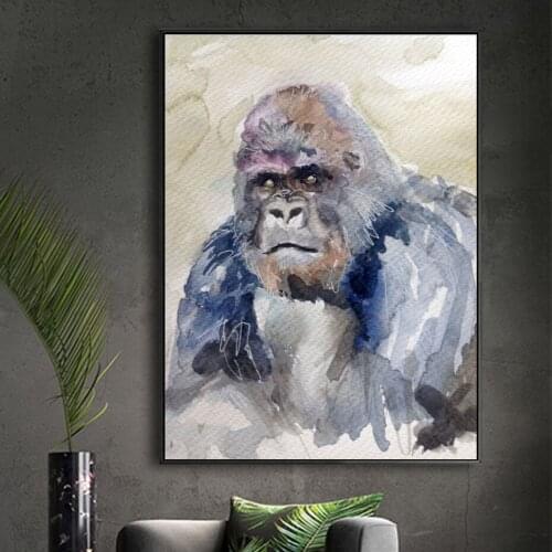 Modern Large Water Color Orangutan Animal Posters Canvas Wall Art Paintings Prints Posters Prints for Living Room Home Decor