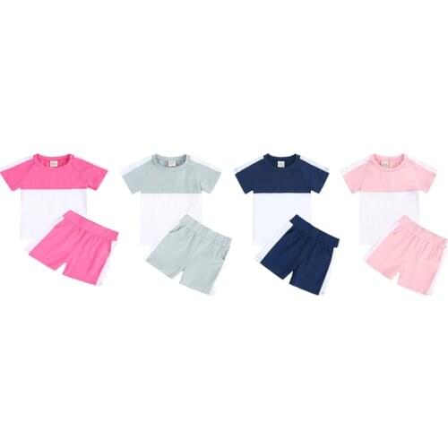 Kids Tales Tracksuits Clothing sets For Children Contrast Color Shorts for Girls Sets Clothes for Boys Newborn Toddler Overalls
