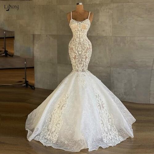 Alternative Mermaid Lace Wedding Dresses 2021 High Quality Bridal Dresses Lace Up Wedding Gowns Vestido De Novia