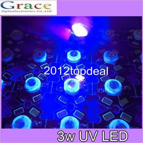 10pcs 3W High Power LED UV Light Chip 395-400nm Ultra Violet with 20mm star pcb DIY
