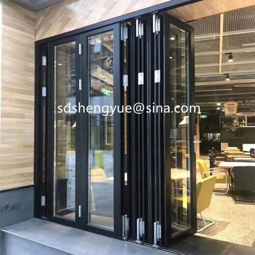 Heat Insulation patio aluminium glazed folding doors accordion doors