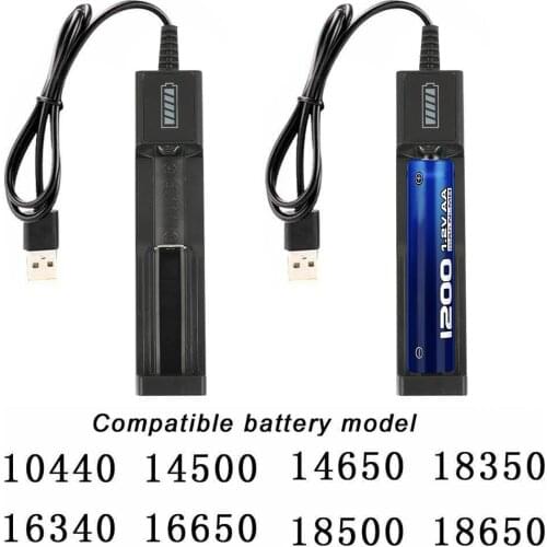 Vehemo 26650 Charger Li-Ion Battery USB Led Flashlight Batery Litio for Liion Battery Universal Single Slot Smart Charging