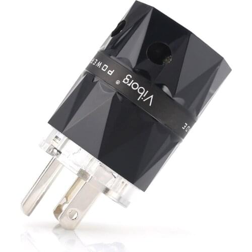 Viborg VM503S Pure Copper Silver Plated US AC Power Plug Connector for Audio DIY Power Cable