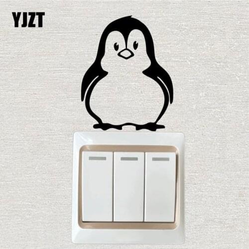 YJZT The Round Penguin Vinyl Kids Room Decor Animal Creative Cartoon Wall Switch Sticker Decal S19-0438