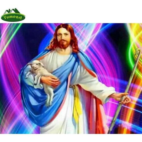 Yumeart 5D Diamond Mosaic Jesus Christ Rhinestone Painting Full Square Crystal Diamond Embroidery Icons Crystal Diamond Painting