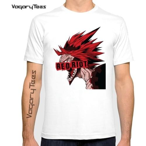 Red Riot Eijiro Kirishima funny anime the Sturdy Hero Riot t shirt men casual tshirt unisex short sleeve manga streetwear tee