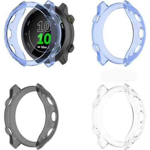 TPU Soft Edge Shell Glass Screen Protector Film Case Frame For Garmin Forerunner 158/55 Fr158 Fr55 Watch Protective Bumper Cover