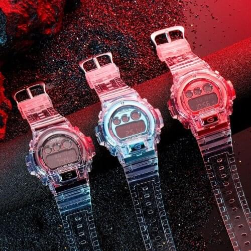 Womens watch Cool Girls Watches Gshok Fashion Transparent Strap Lady Digital Wristwatch g shock watch for women reloj mujer