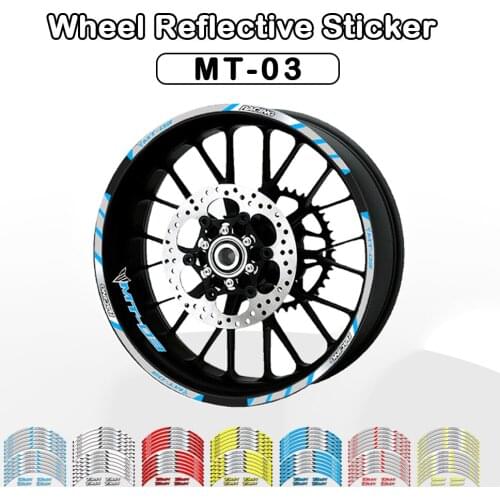 12 Strips Stickers Moto Decal Motorcycle Decals Reflective Waterproof Wheel Decals For AMAHA MT03 MT-03 2006 2007 2008 2009-2019