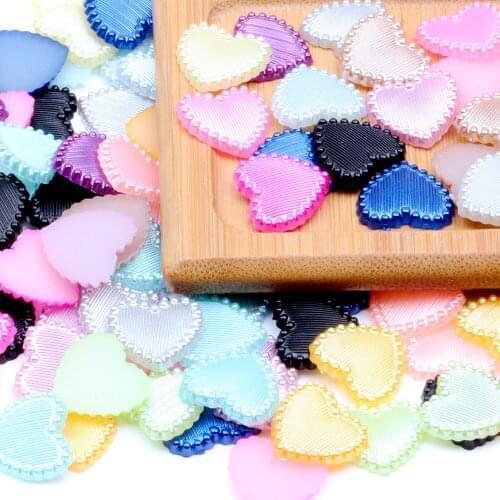 14mm Heart Shape Half Round Pearls ABS Flatback Imitation Pearls Beads Wholesale DIY Bracelet Home Decorations Jewelry Making