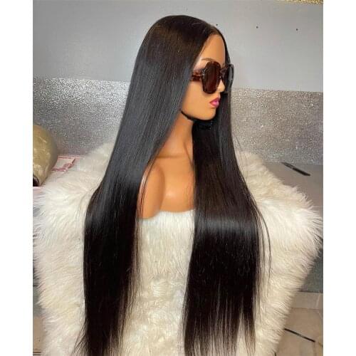 150% Density Lace Front Straight Wig Synthetic Heat Resistant Fiber Hair Synthetic Lace Wig with Baby Hair Silky Straight