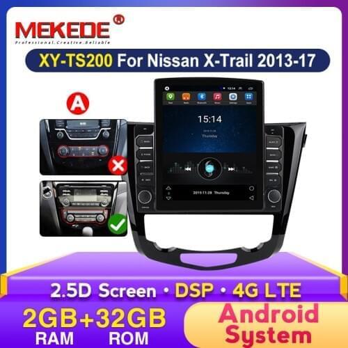 MEKEDE Car Radio multimedia Head Unit For Nissan X-Trail X Trail 3 T32 Qashqai 1 J10 2013-2017 2.5D screen Autoradio player