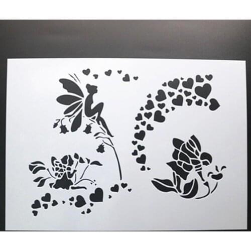 Flower Elf Layering Stencils For Walls Painting Template Scrapbooking Stamps Album Decorative Embossing Office School Supplies