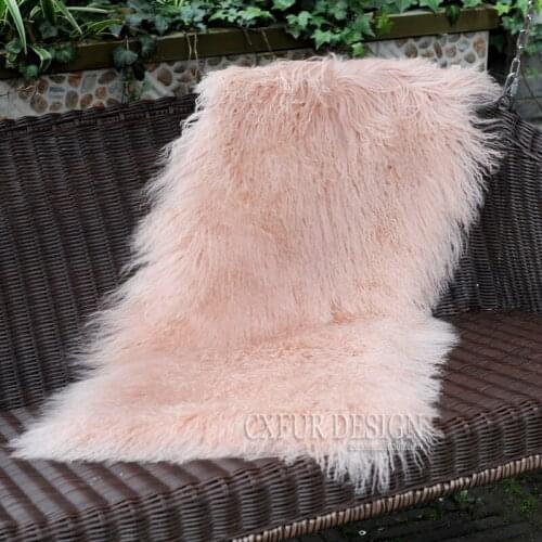 CX-D-24J Hot sale Home Rugs for Sofa & Floor Throw Real Mongolian Lamb Fur Carpet