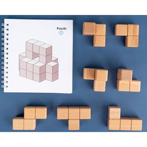 3D Logical Thinking Wood Building Blocks Stacking Game Creative Educational Toy Cognition Learning Aid Tool For Toddler Kid