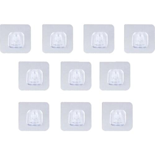 10 pcs Double-sided Adhesive Wall Hooks Waterproof Oilproof Self Adhesive Hooks