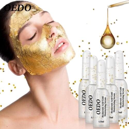 5PCS Hyaluronic Acid Gold Skin Care Essent Moisturizing Whitening Face Essence Shrinkage Tightenin Face Skin Lift Firming Serum