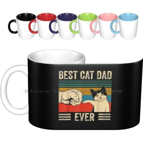 Best Cat Dad Ever Bump Ceramic Mugs Coffee Cups Milk Tea Mug Best Cat Dad Ever Cat Vintage Creative Trending Vintage Gift