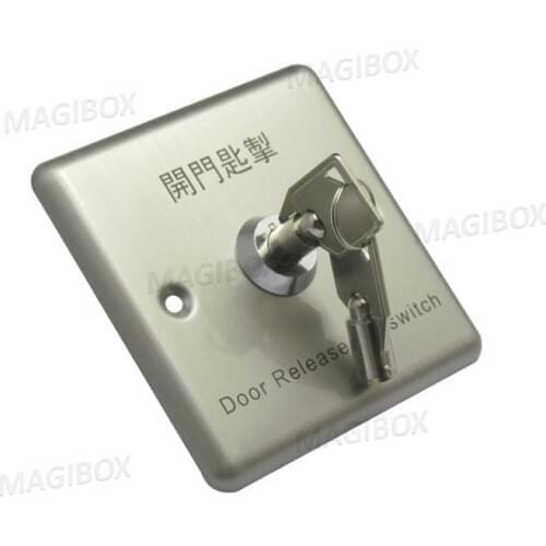 Stainless steel door release key switch access emergency switch button with key for door access control