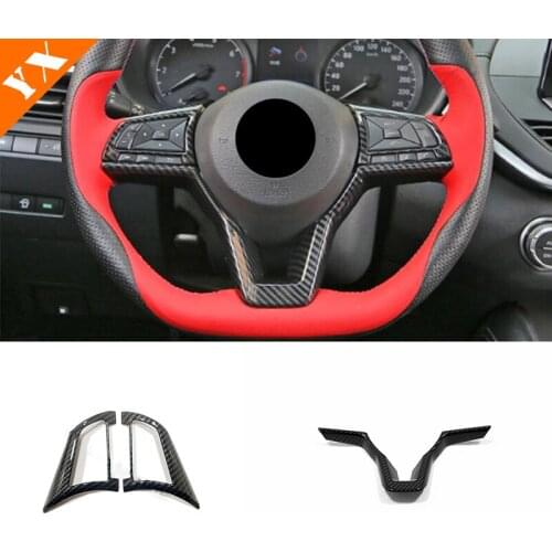 For Nissan DAYZ Sunny Car Steering Wheel Switch Button control Decor cover 2019 ABS Carbon/Sliver/Red product Accessories