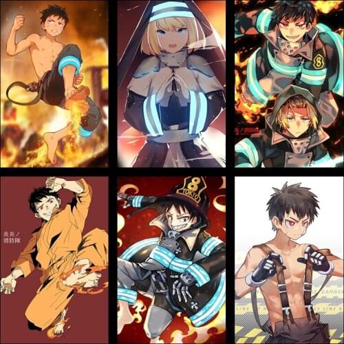 Buy three to send one Shinra Kusakabe Arthur Boyle Iris Atsushi okubo Comic strip Cartoon children room decoration painting